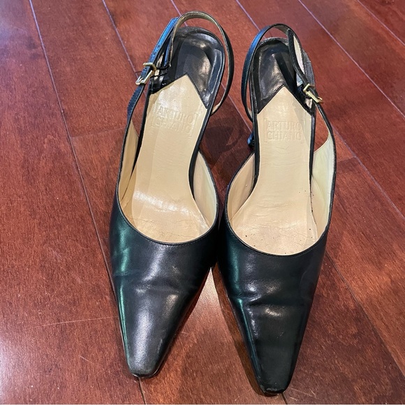Vintage Arturo Chiang Sling Back shells in Black, Size 7 - Picture 4 of 5